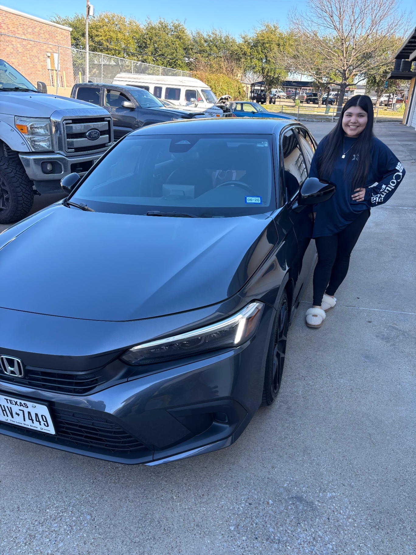 Happy customer with restored Honda Civic