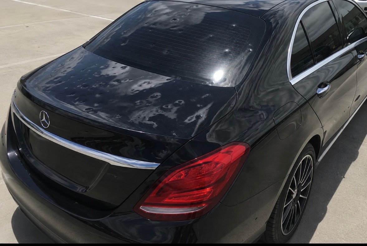 Vehicle before hail damage repair